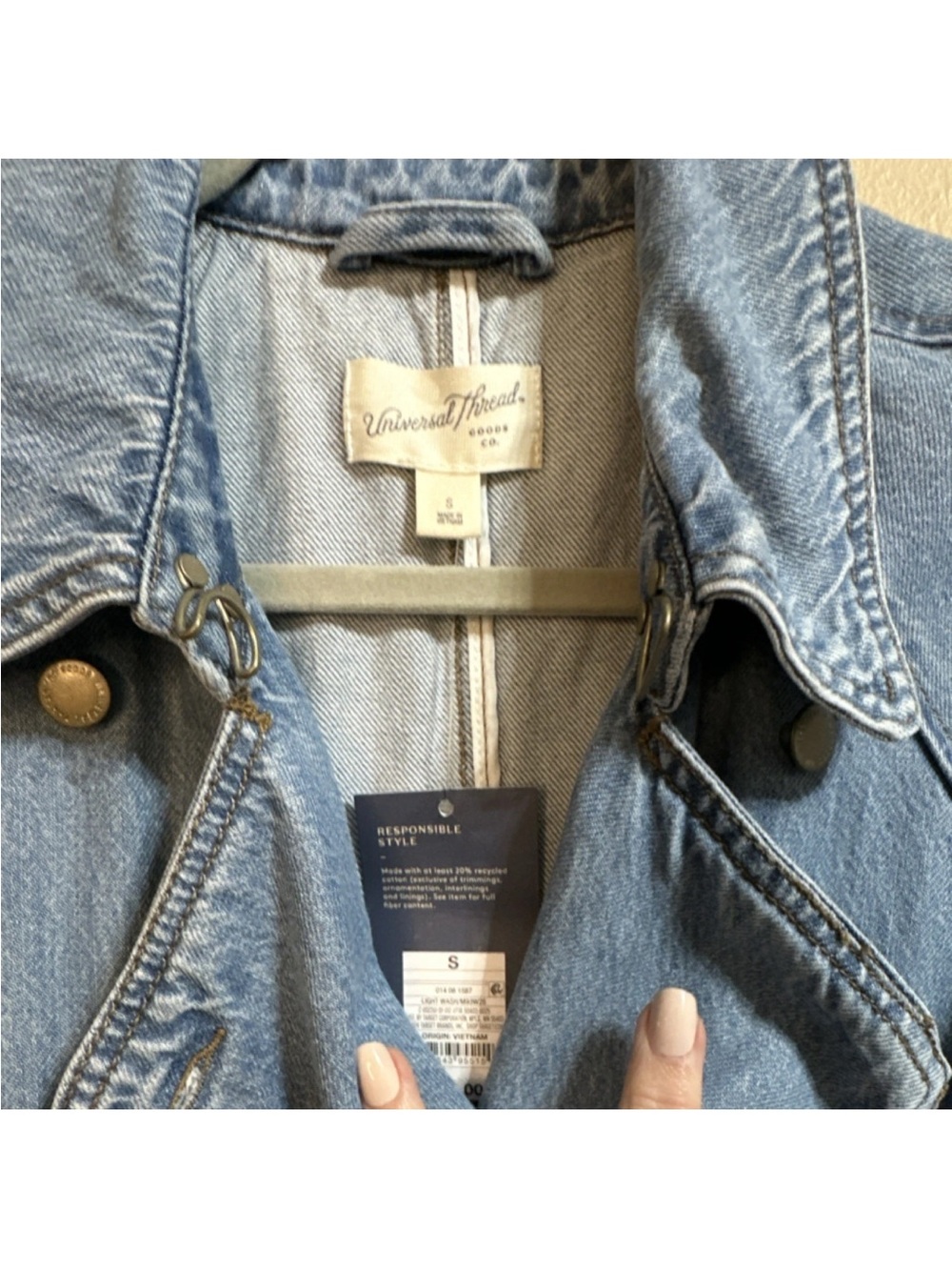 NWT DENIM S Trench Coat Jacket Western chic Festival Fun Classy Country - Picture 4 of 13